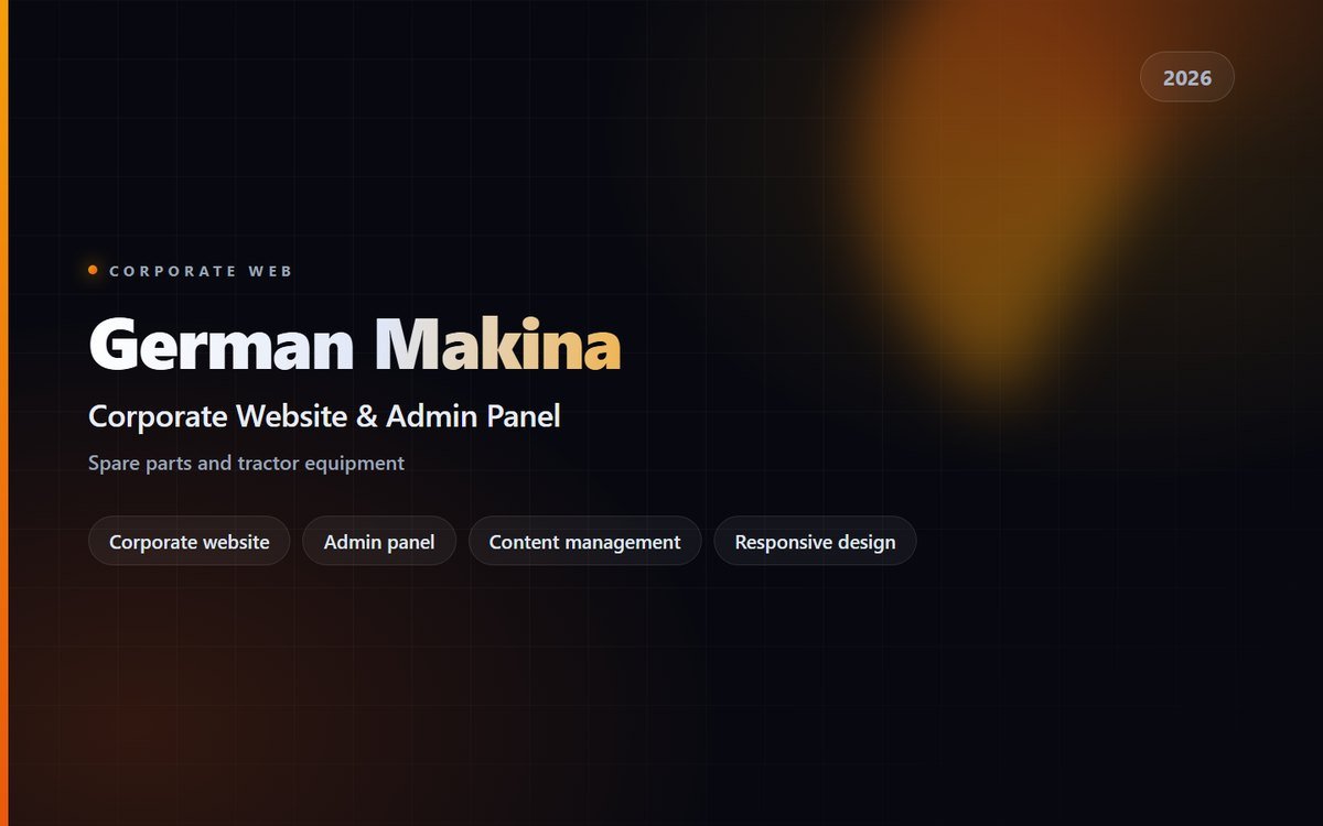 German Makina — Corporate Website & Admin Panel