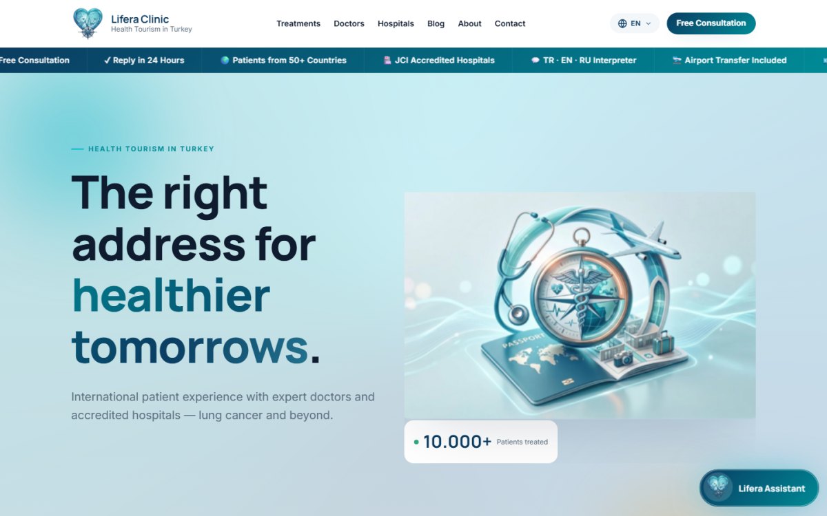 Lifera Clinic — منصة متعددة اللغات للسياحة العلاجية